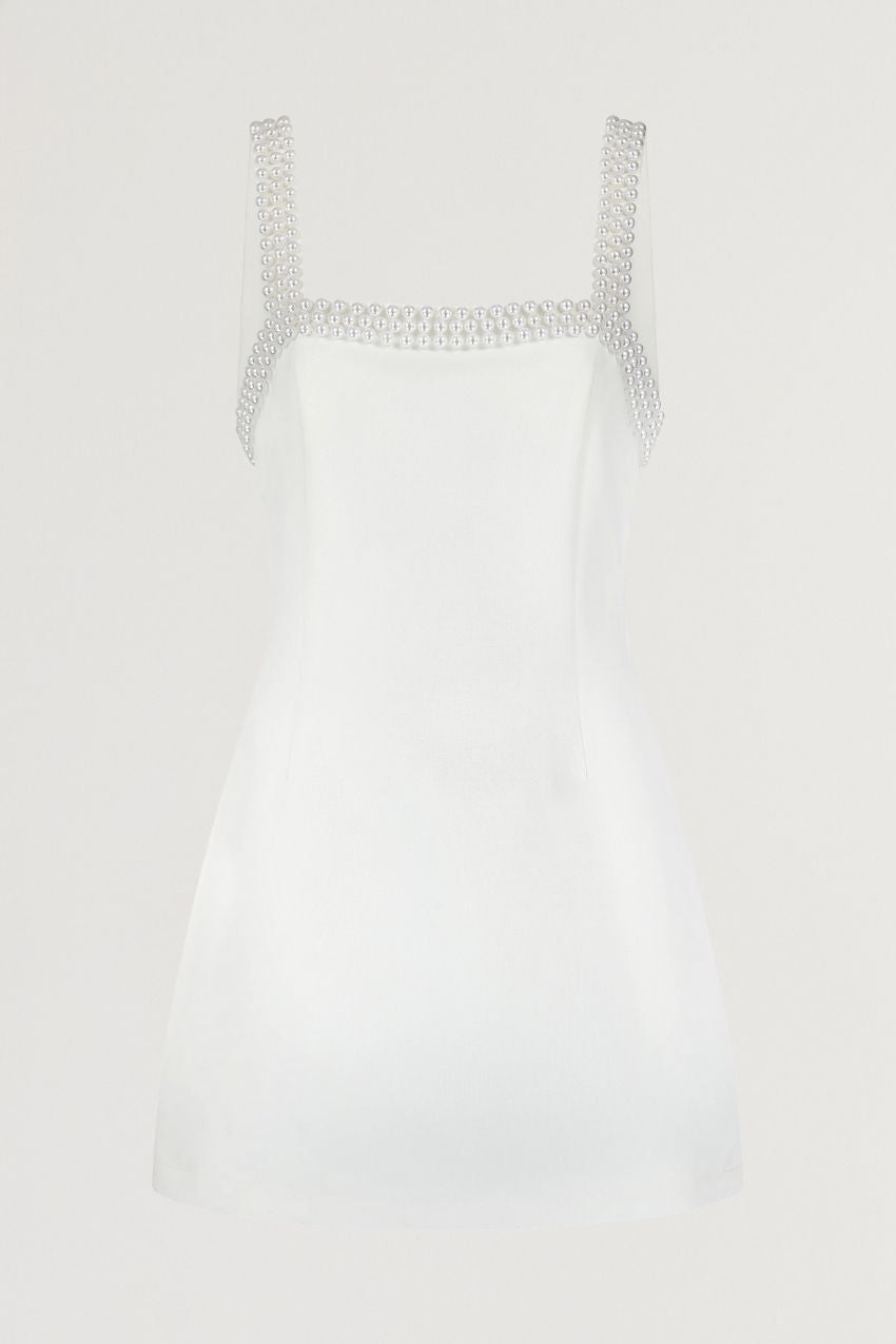 Minivestido con Ribete de Perlas